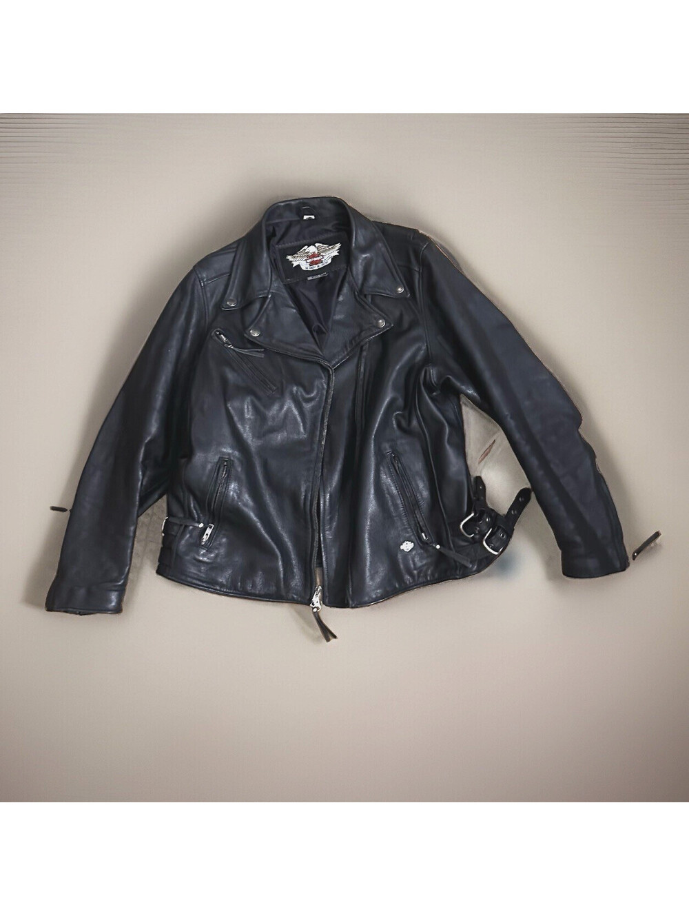 Harley Davidson Leather Motorcycle Jacket Classic Women’s XL USA Made
